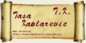 Tasa Kaplarević vizit kartica